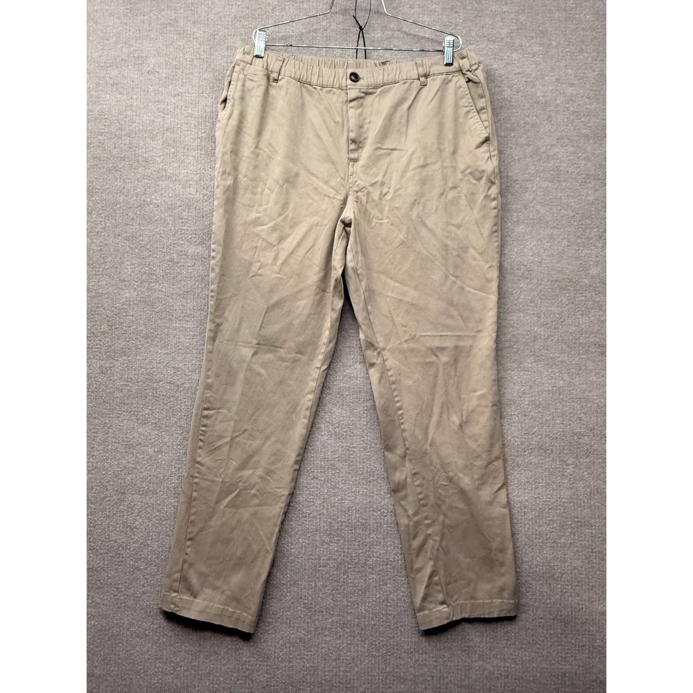 Cove‎ Chino Pants Mens 38 Khaki Casual Stretch Elastic Waist